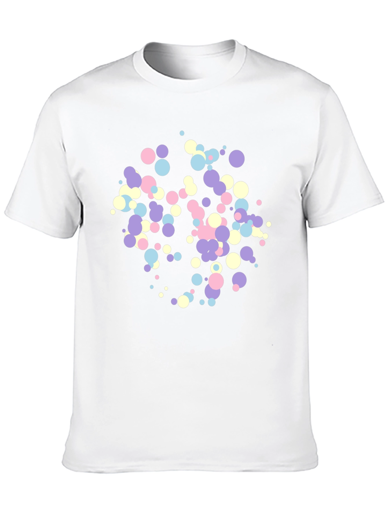 Pastel Confetti Print Black T-Shirt