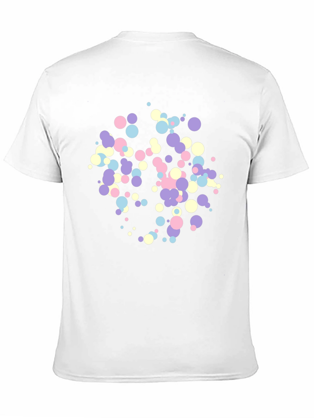 Pastel Confetti Print Black T-Shirt