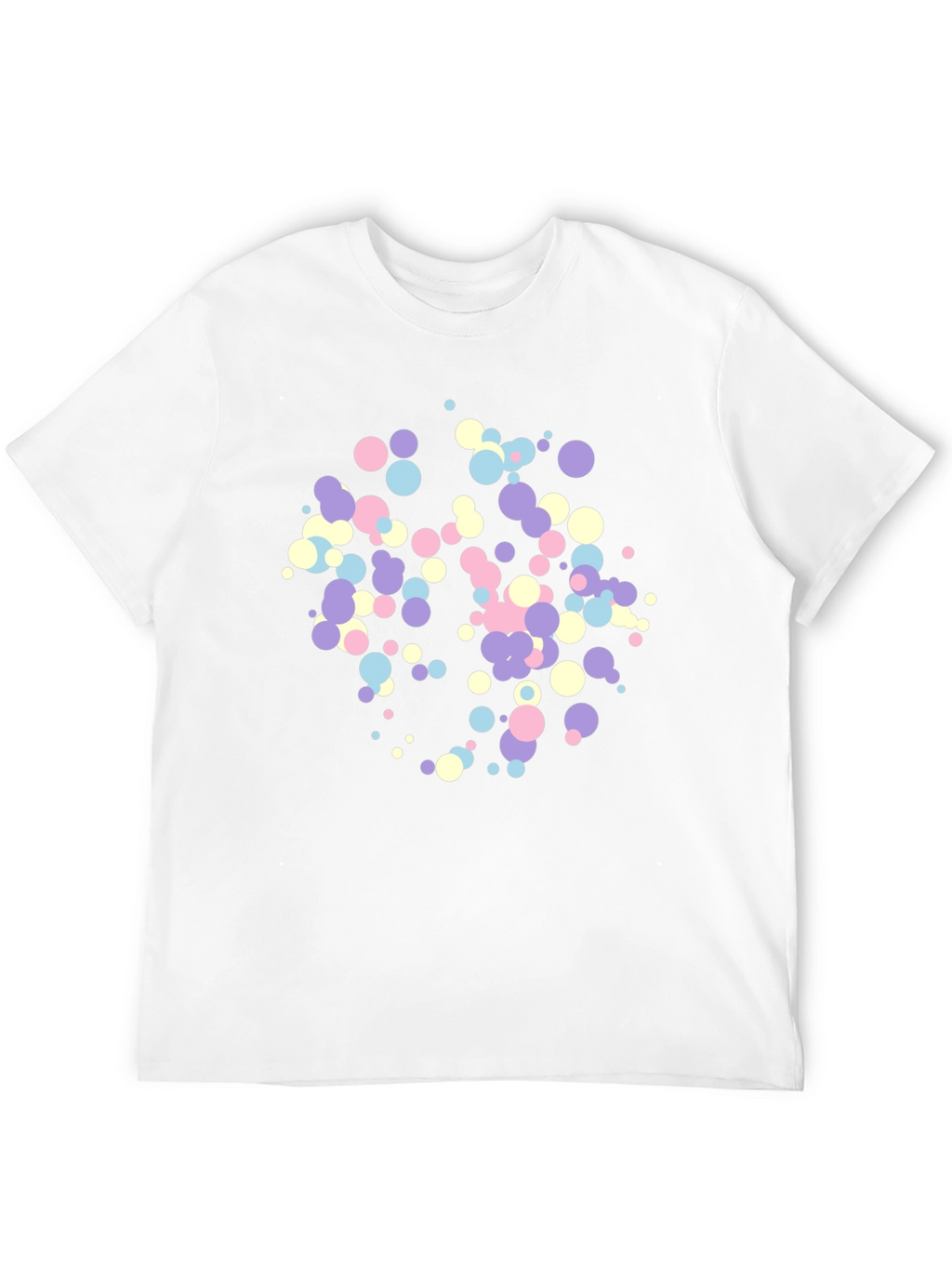 Pastel Confetti Print Black T-Shirt
