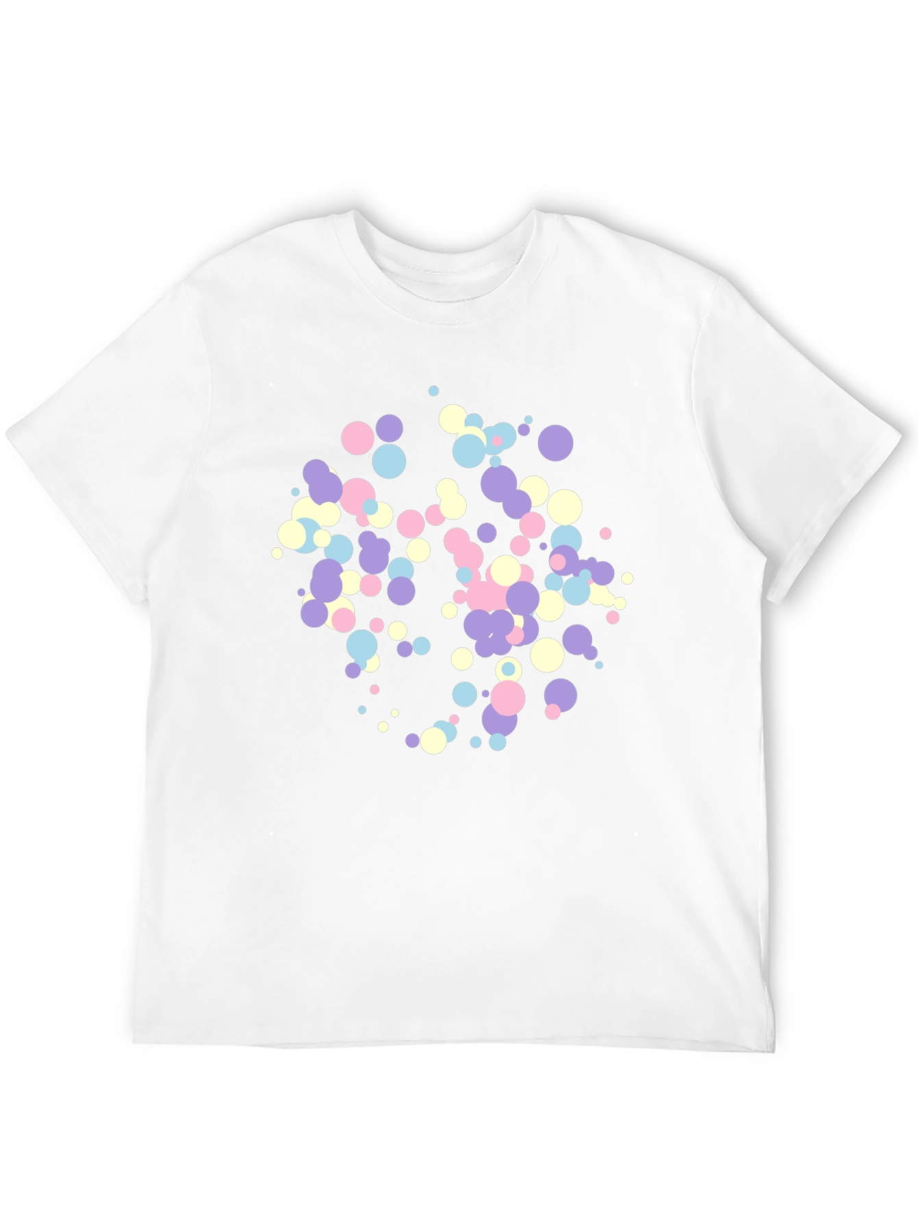 Pastel Confetti Print Black T-Shirt