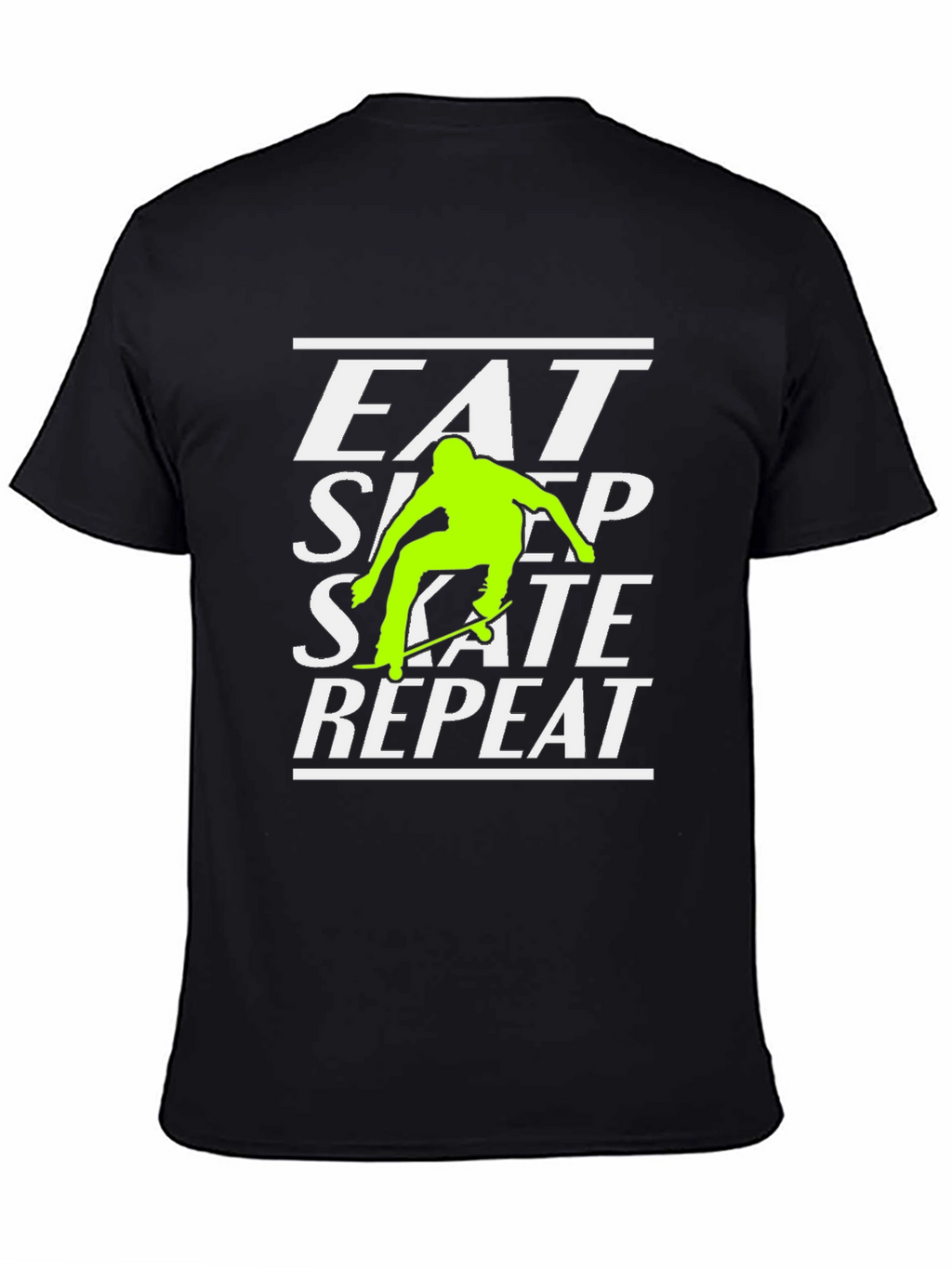 Eat Sleep Skate Repeat Black Graphic Tee
