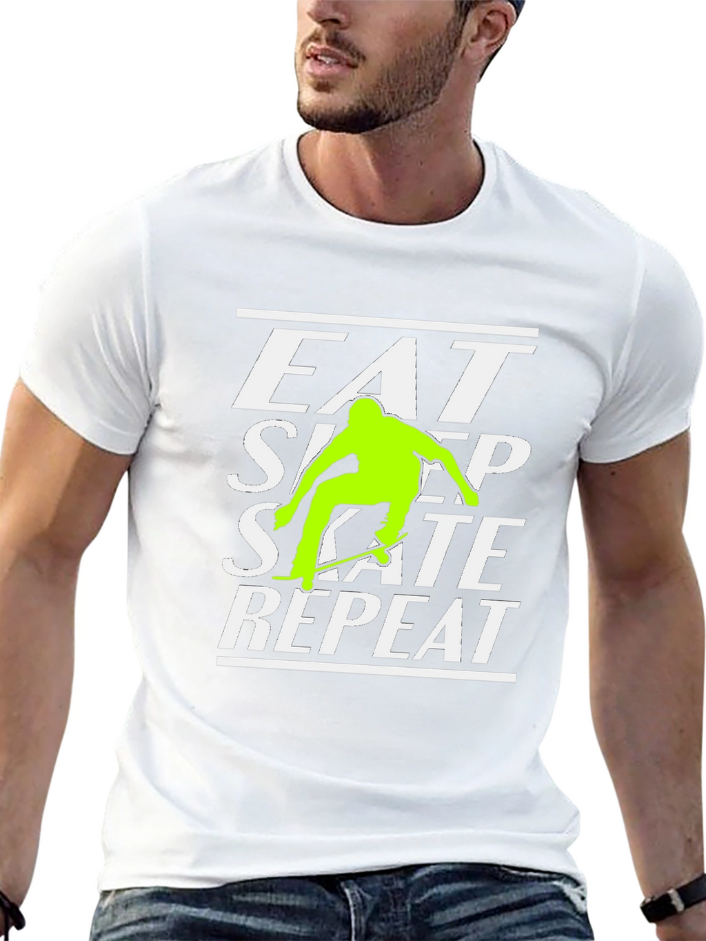 Eat Sleep Skate Repeat Black Graphic Tee