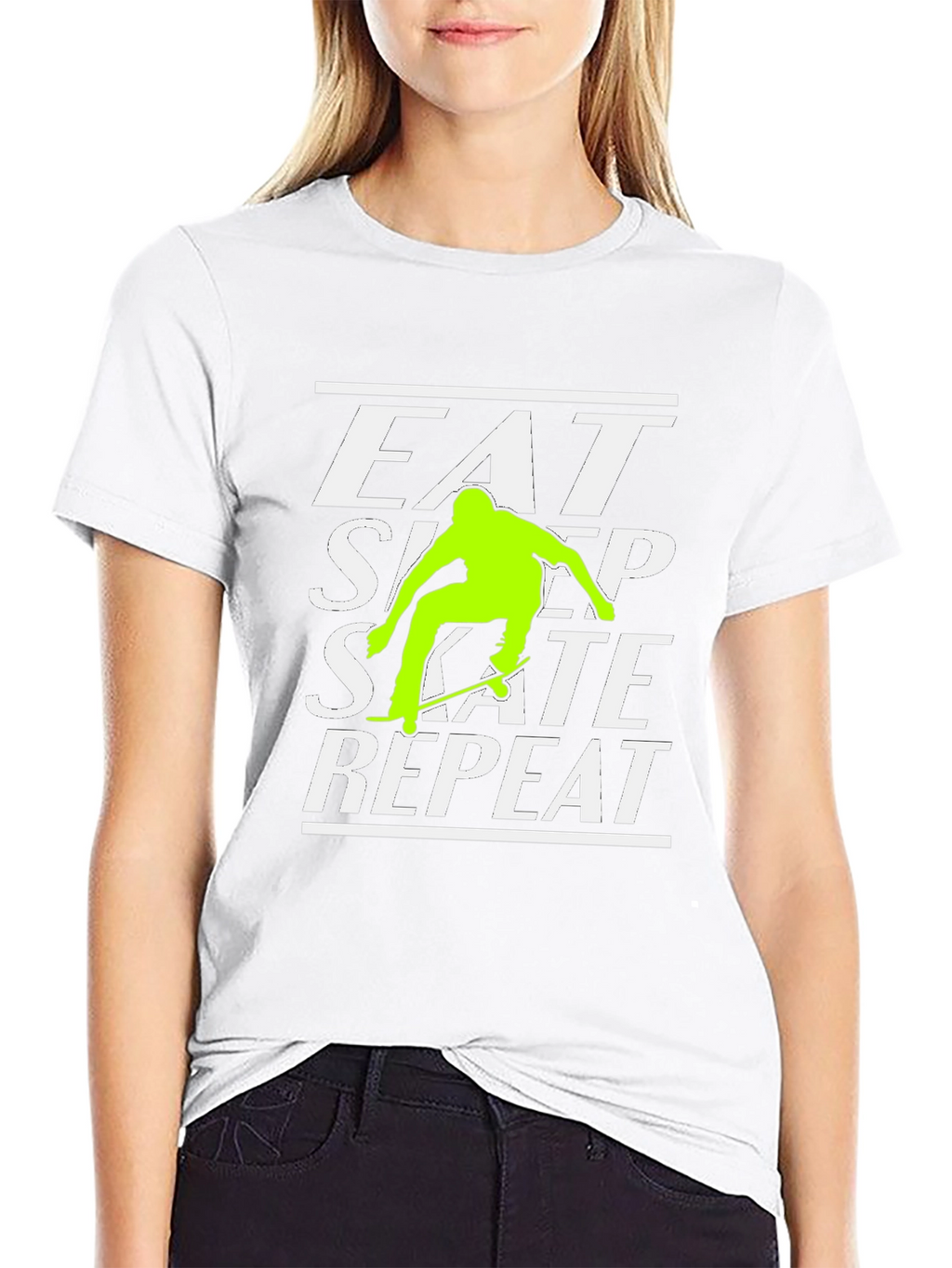 Eat Sleep Skate Repeat Black Graphic Tee