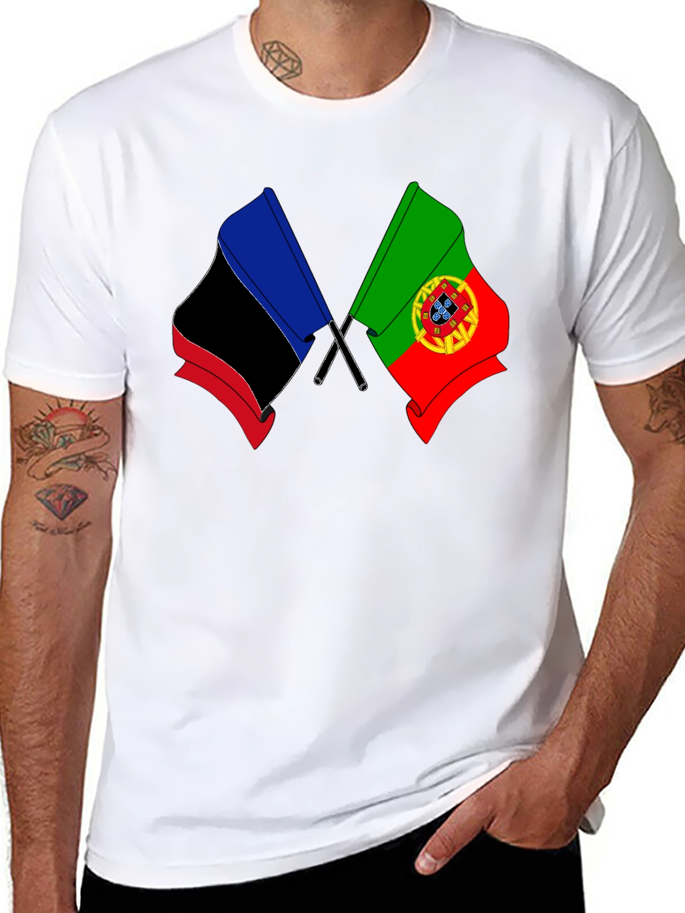 Portugal and DNR Flag Graphic Tee