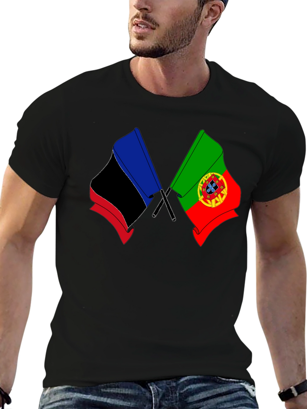 Portugal and DNR Flag Graphic Tee