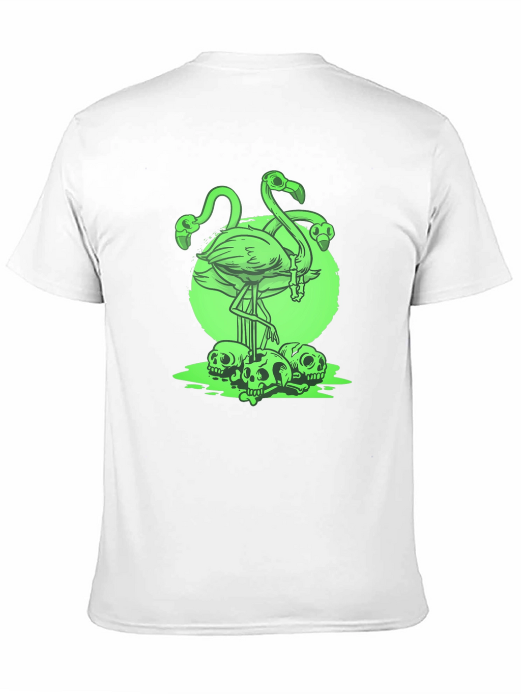 Flamingo Skull Graphic Tee - Mens Black T-Shirt