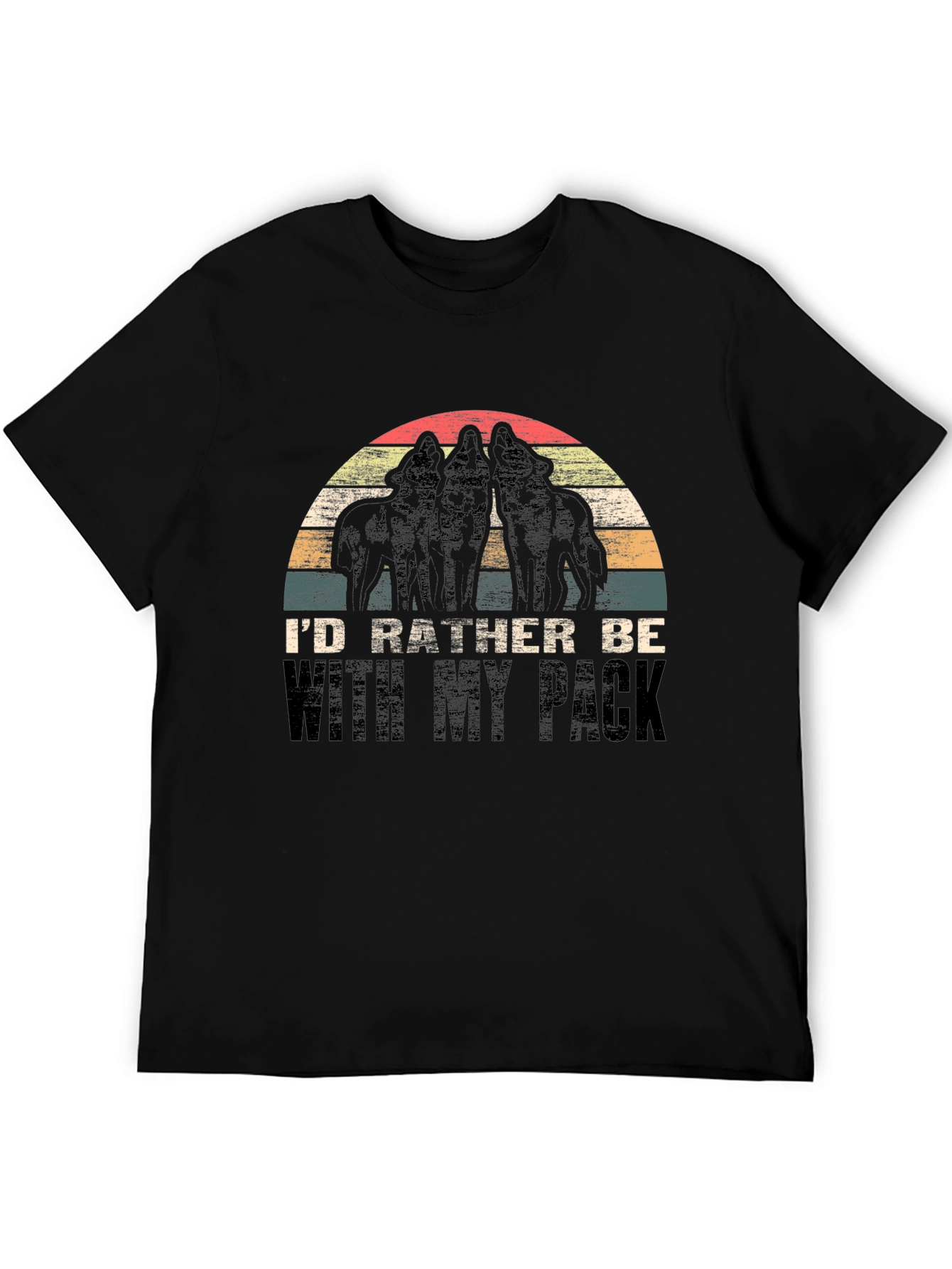Wolf Pack Graphic Tee - Id Rather Be With My Pack