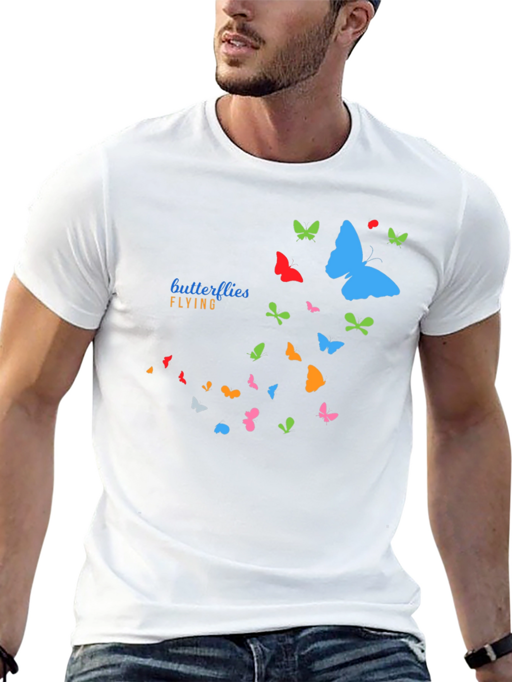 Butterfly Flight Graphic T-Shirt - Casual Black Tee