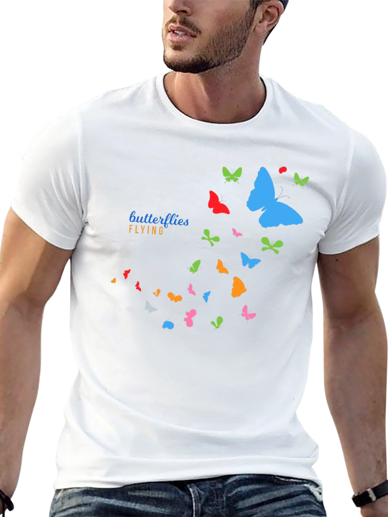 Butterfly Flight Graphic T-Shirt - Casual Black Tee