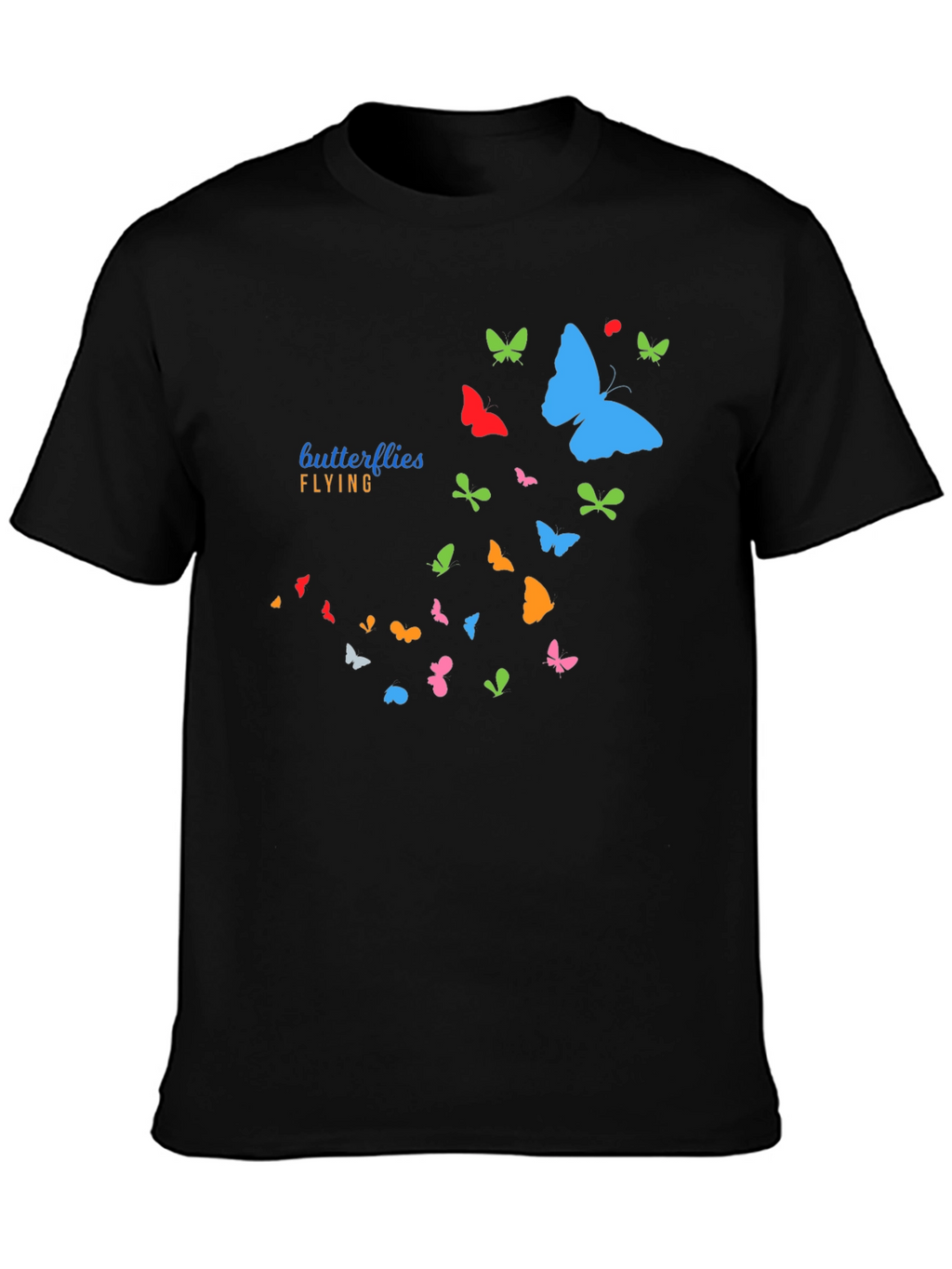 Butterfly Flight Graphic T-Shirt - Casual Black Tee