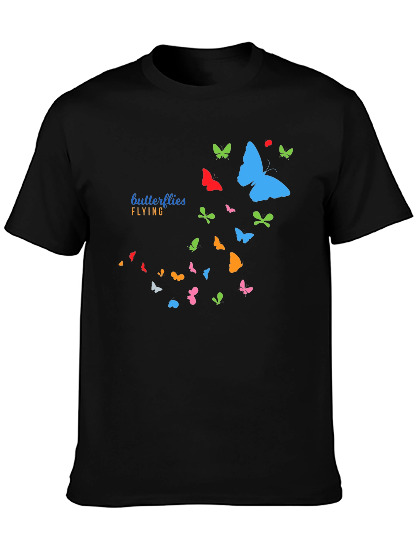 Butterfly Flight Graphic T-Shirt - Casual Black Tee