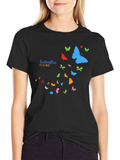 Butterfly Flight Graphic T-Shirt - Casual Black Tee