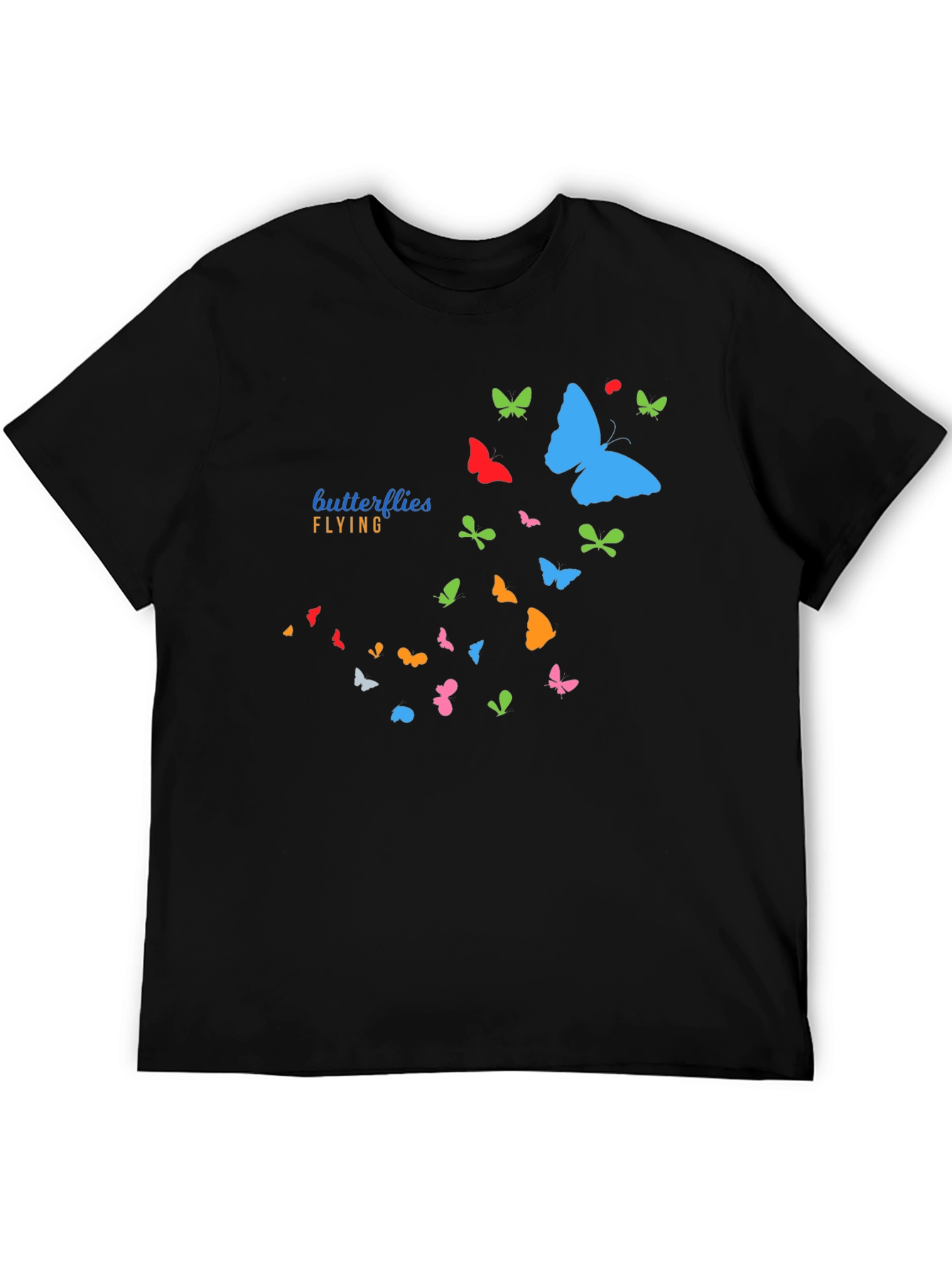 Butterfly Flight Graphic T-Shirt - Casual Black Tee