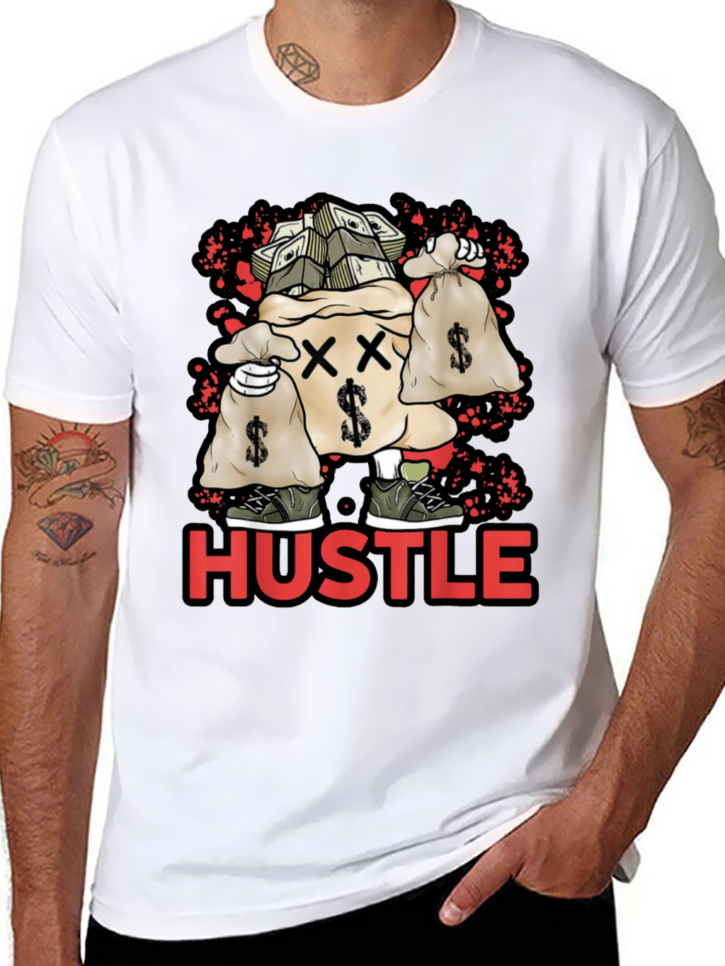 Hustle Money Bag Graphic T-Shirt