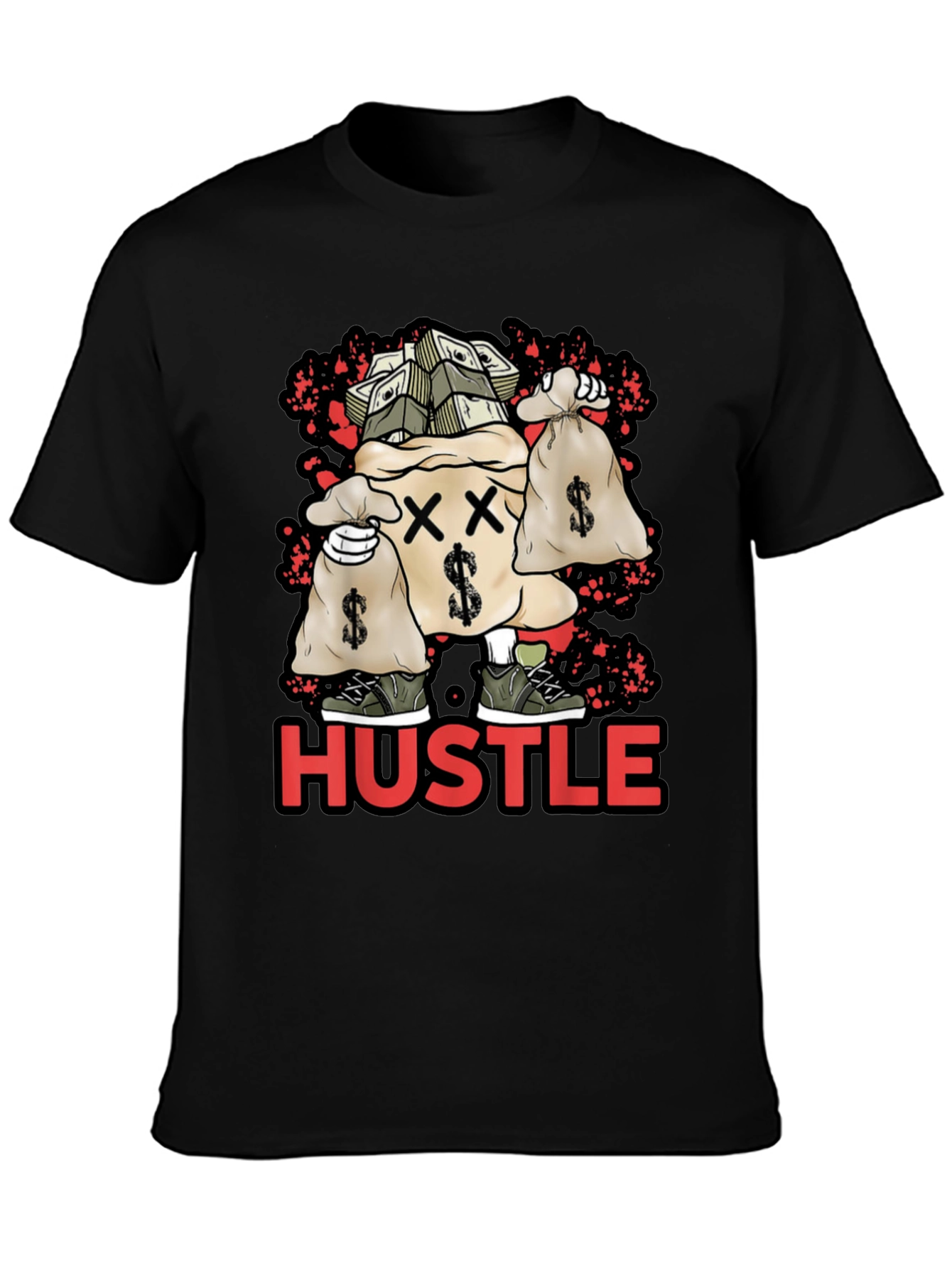 Hustle Money Bag Graphic T-Shirt