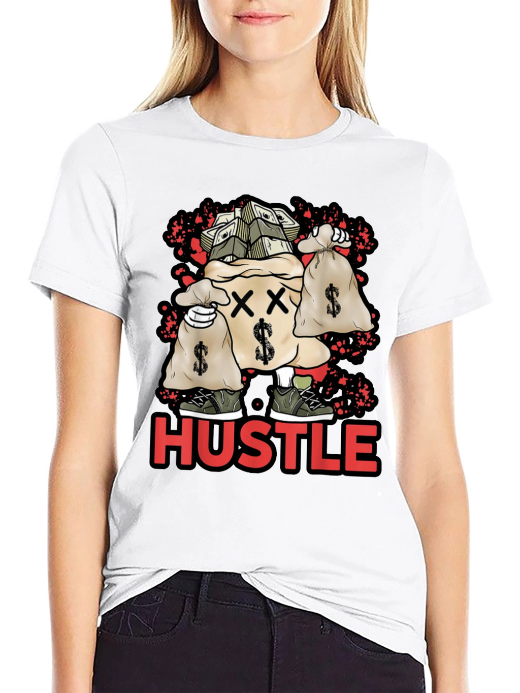 Hustle Money Bag Graphic T-Shirt