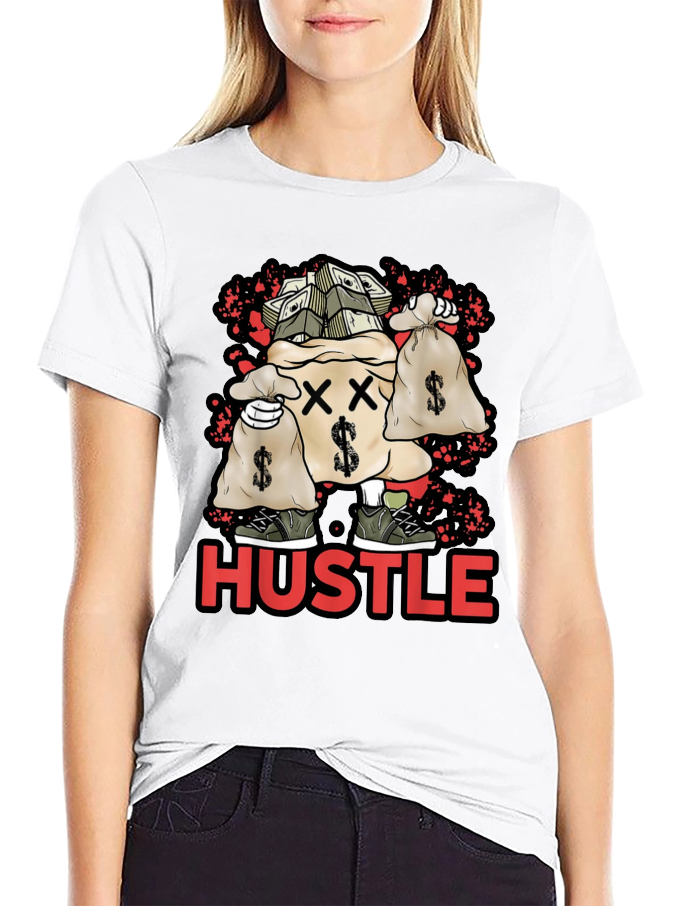 Hustle Money Bag Graphic T-Shirt
