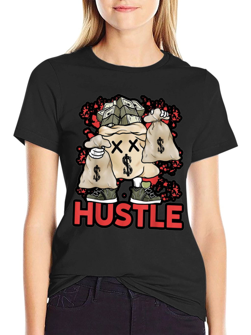 Hustle Money Bag Graphic T-Shirt