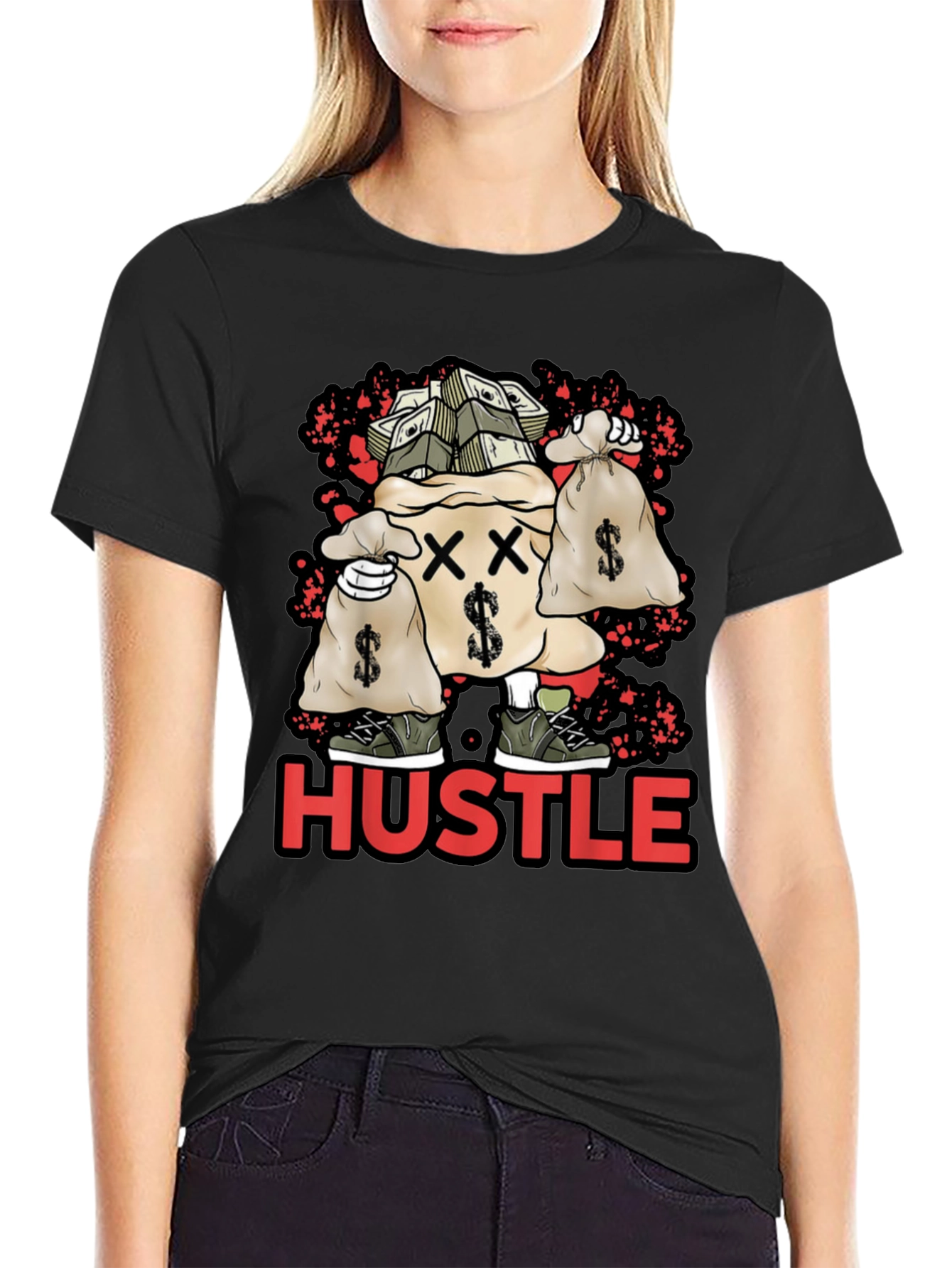 Hustle Money Bag Graphic T-Shirt