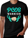 PCOS Warrior T-Shirt - Teal Ribbon Design