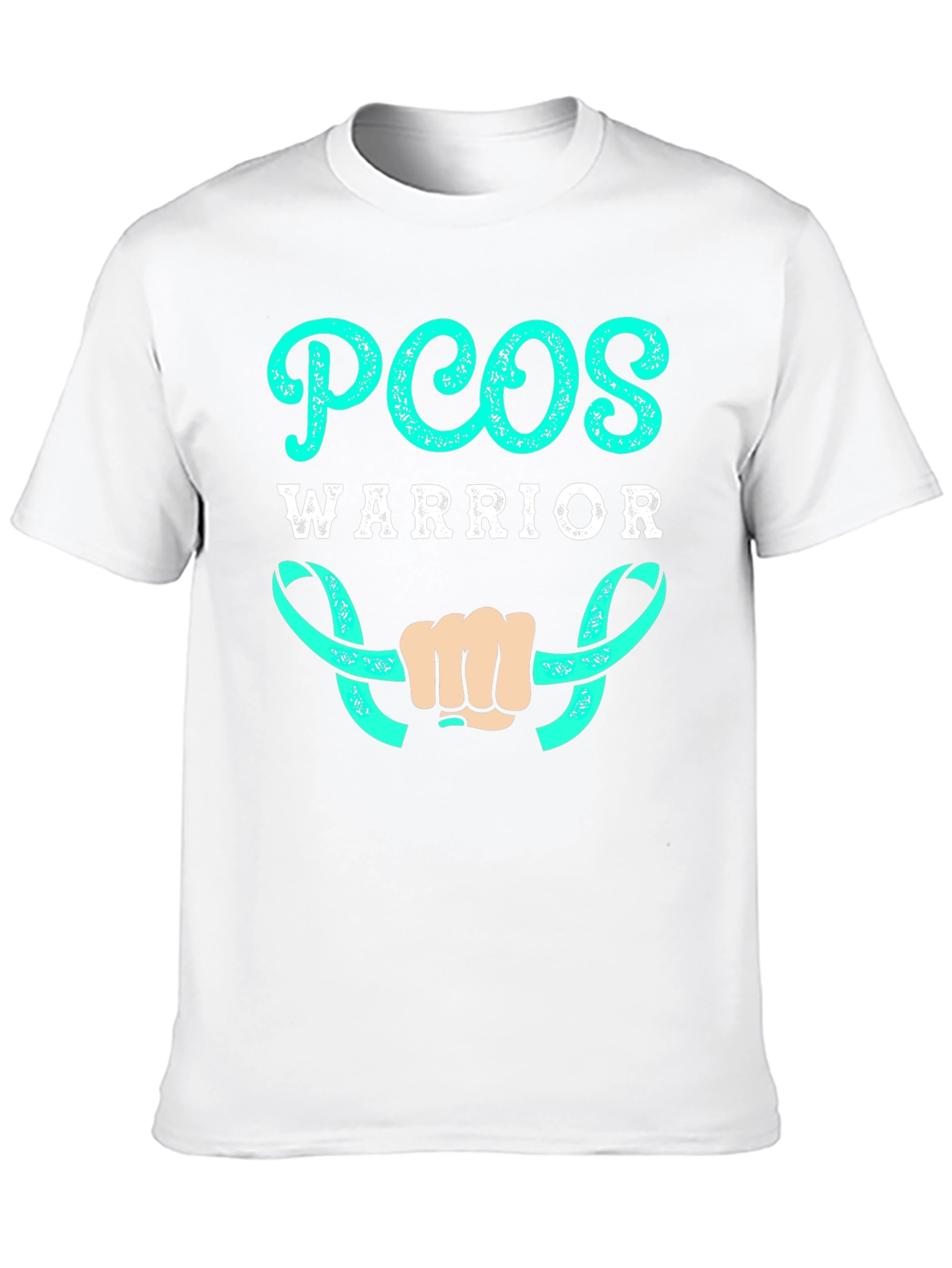 PCOS Warrior T-Shirt - Teal Ribbon Design