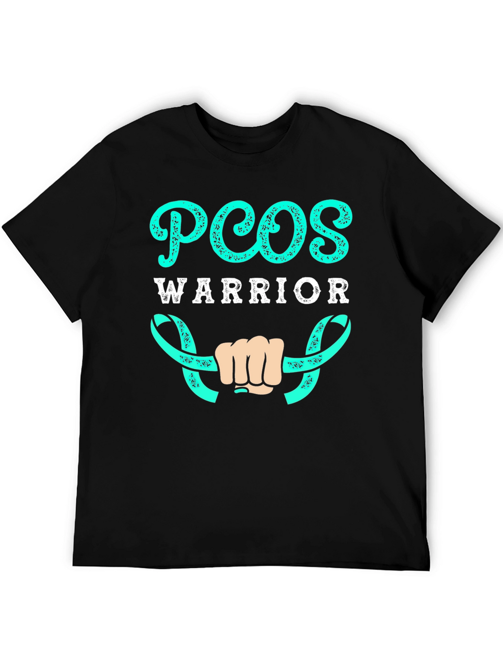 PCOS Warrior T-Shirt - Teal Ribbon Design