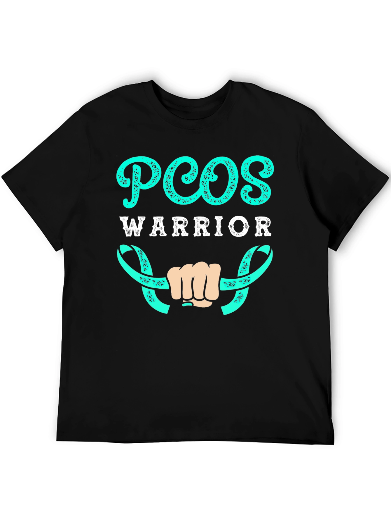 PCOS Warrior T-Shirt - Teal Ribbon Design
