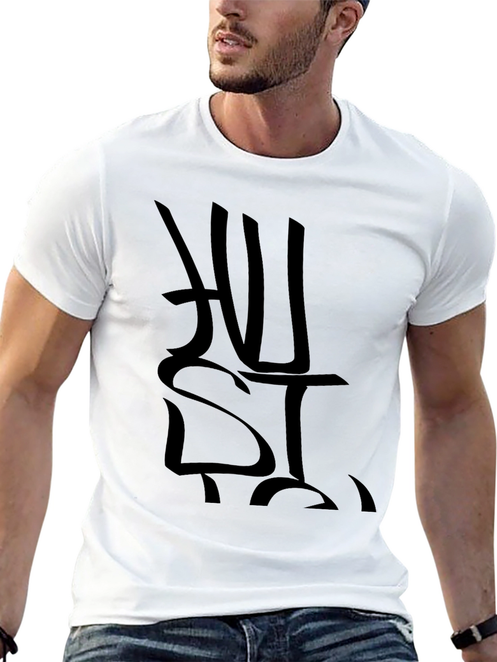 Black Hustle Graphic Print T-Shirt