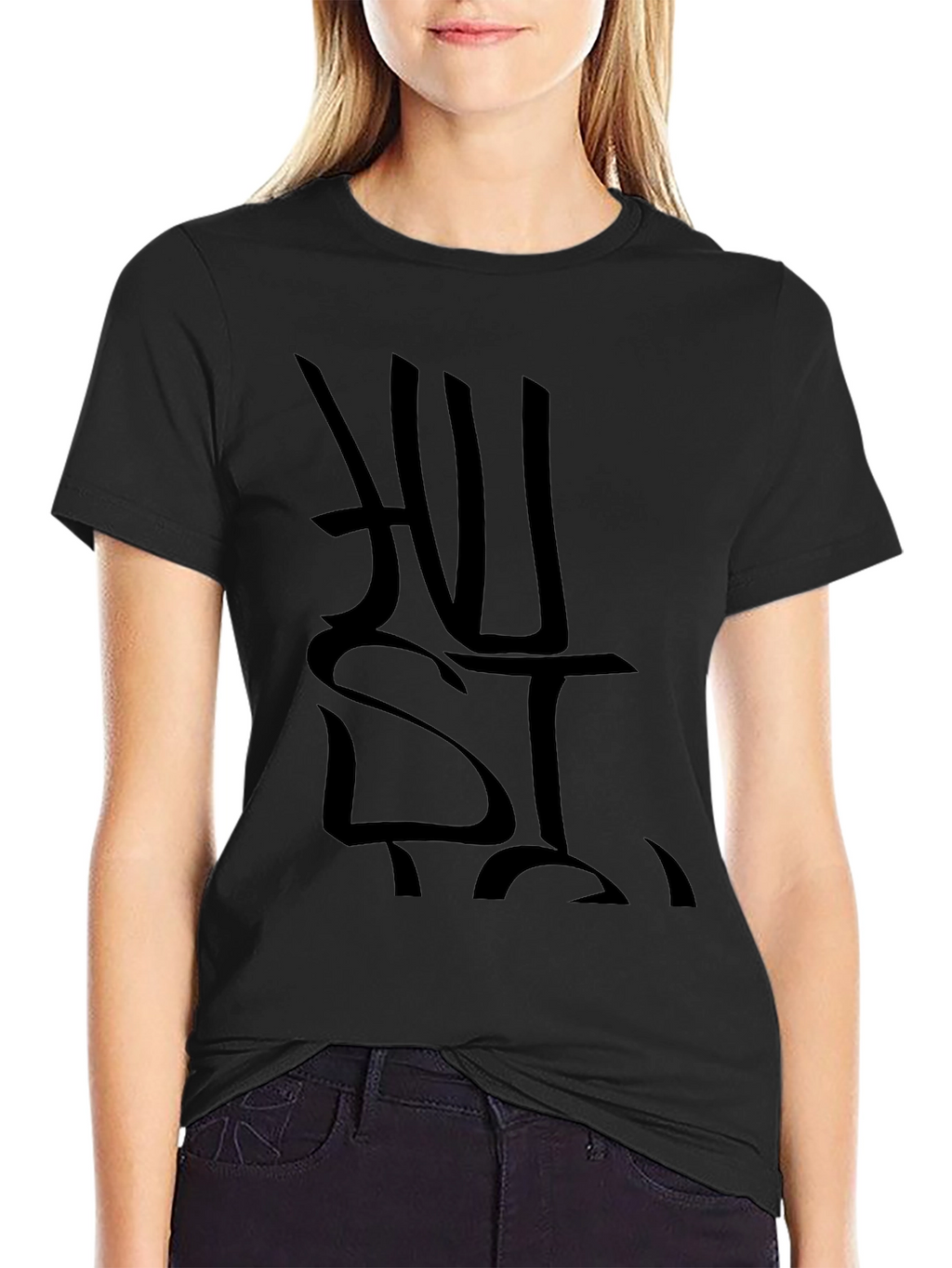 Black Hustle Graphic Print T-Shirt