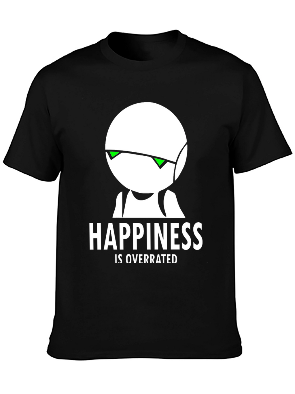 Happiness Is Overrated Black Graphic T-Shirt