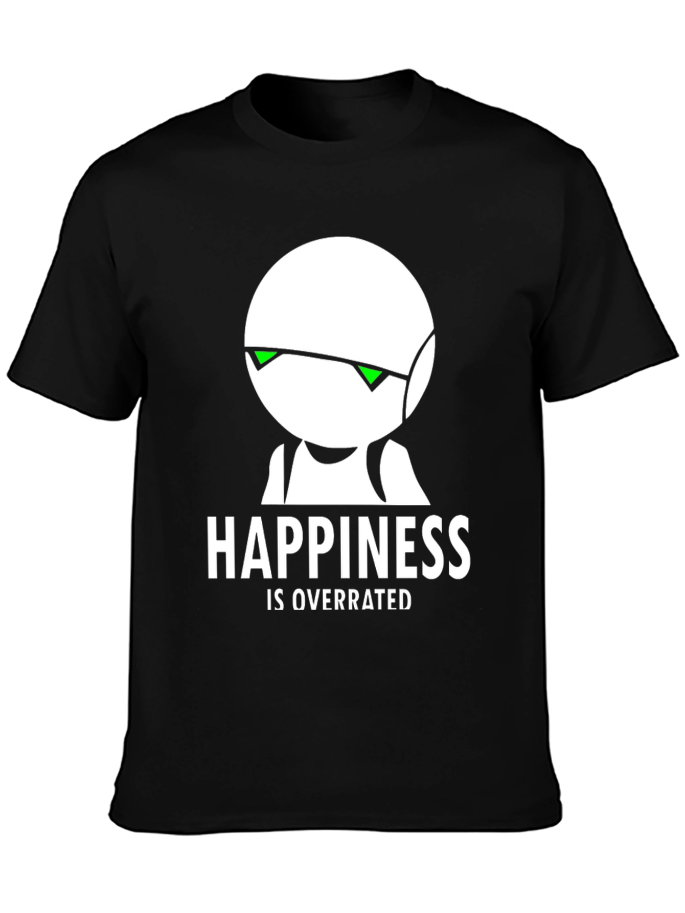 Happiness Is Overrated Black Graphic T-Shirt