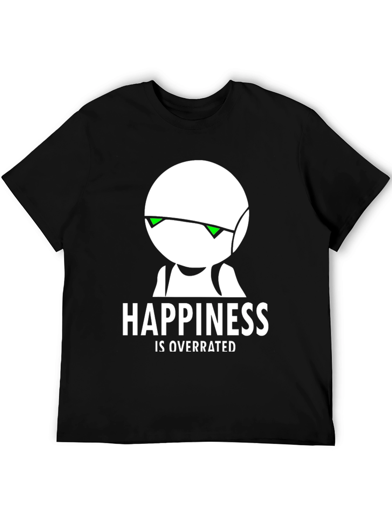 Happiness Is Overrated Black Graphic T-Shirt