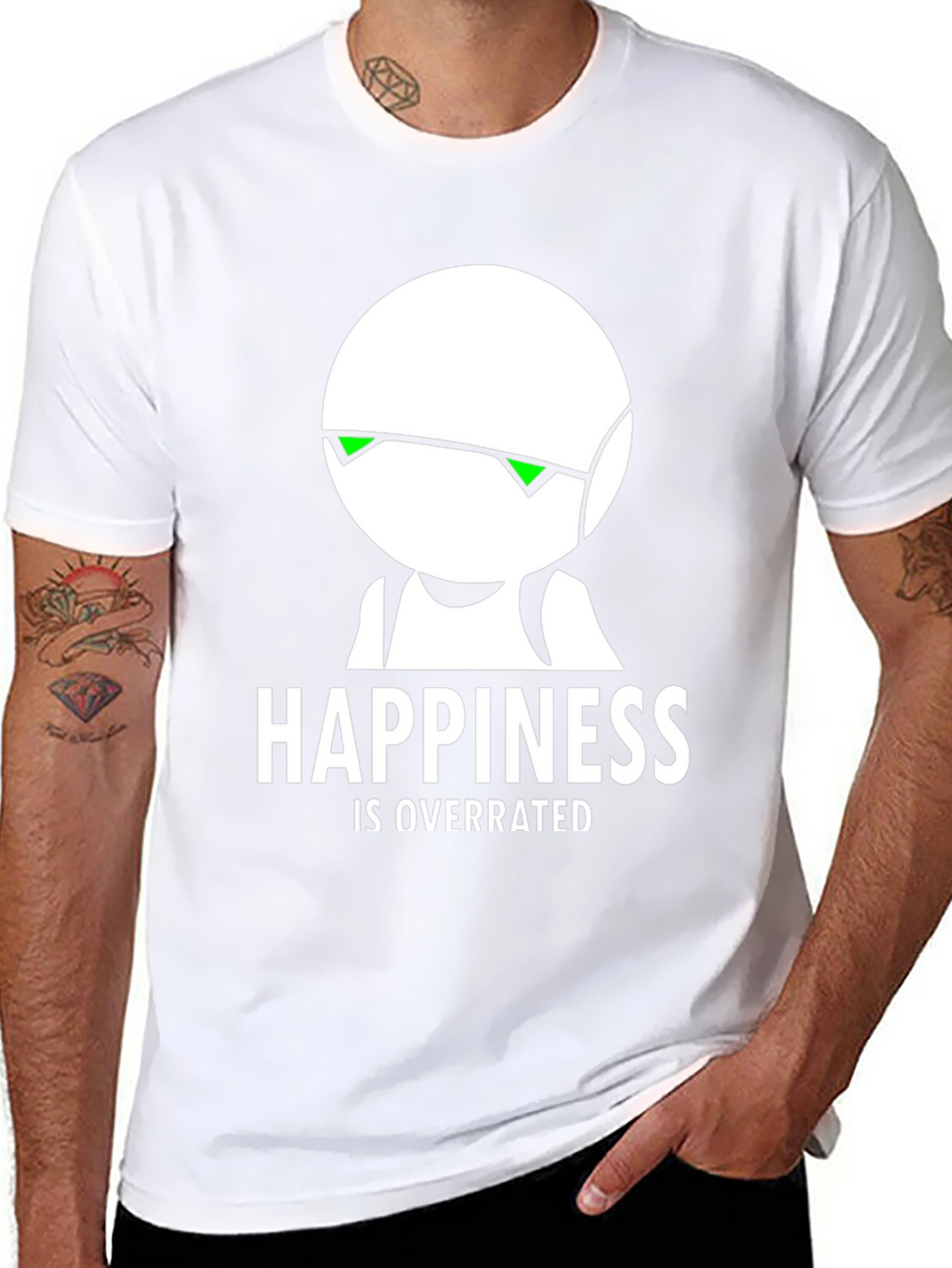 Happiness Is Overrated Black Graphic T-Shirt