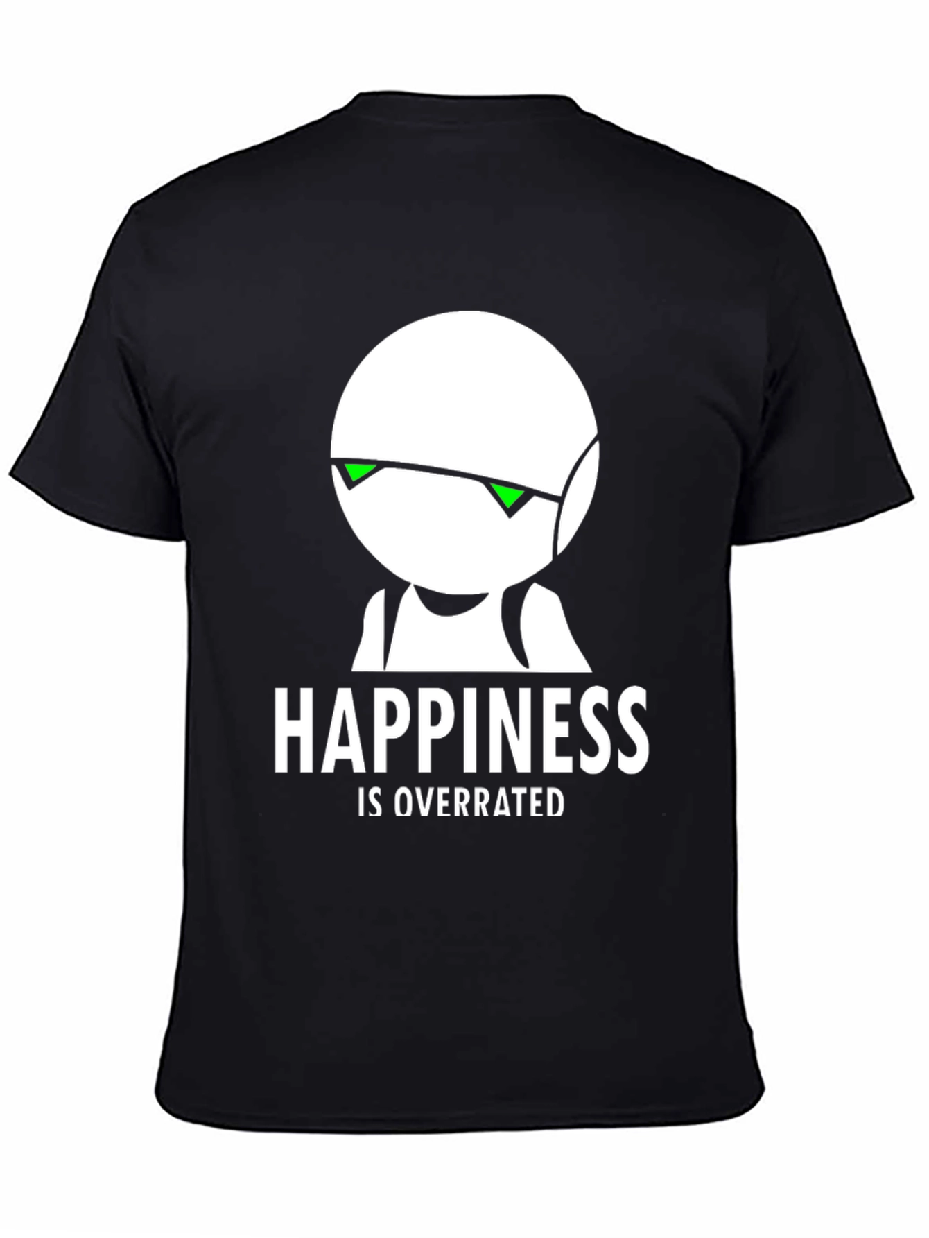 Happiness Is Overrated Black Graphic T-Shirt