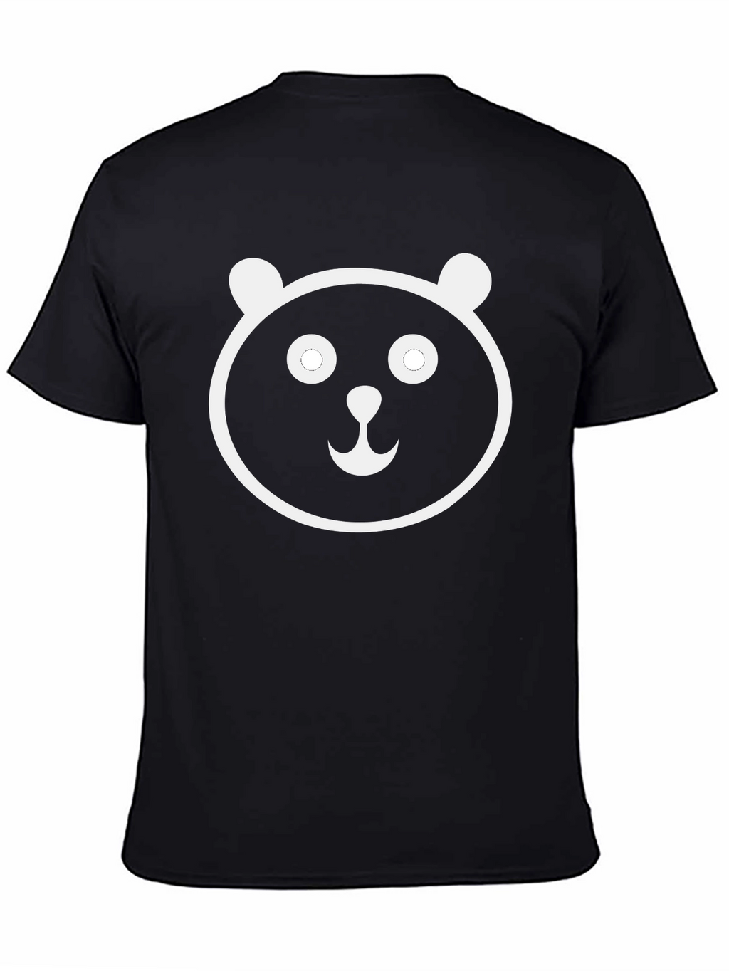 Panda Face Graphic Black T-Shirt