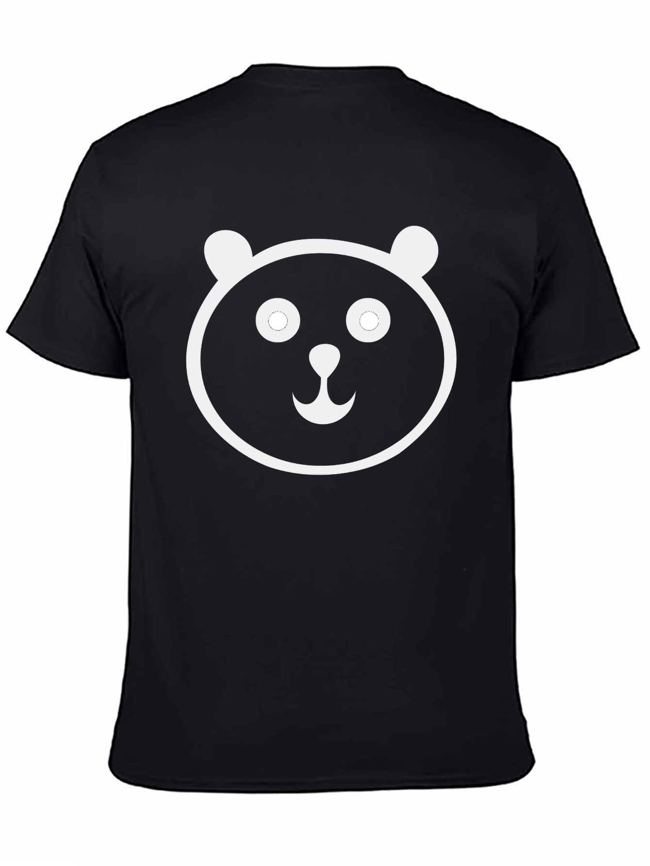 Panda Face Graphic Black T-Shirt