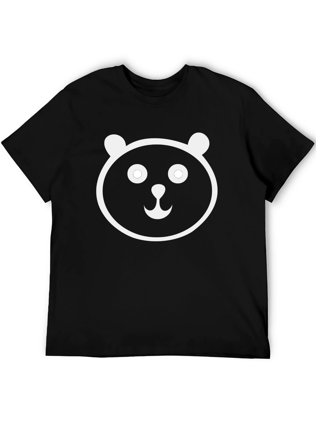 Panda Face Graphic Black T-Shirt