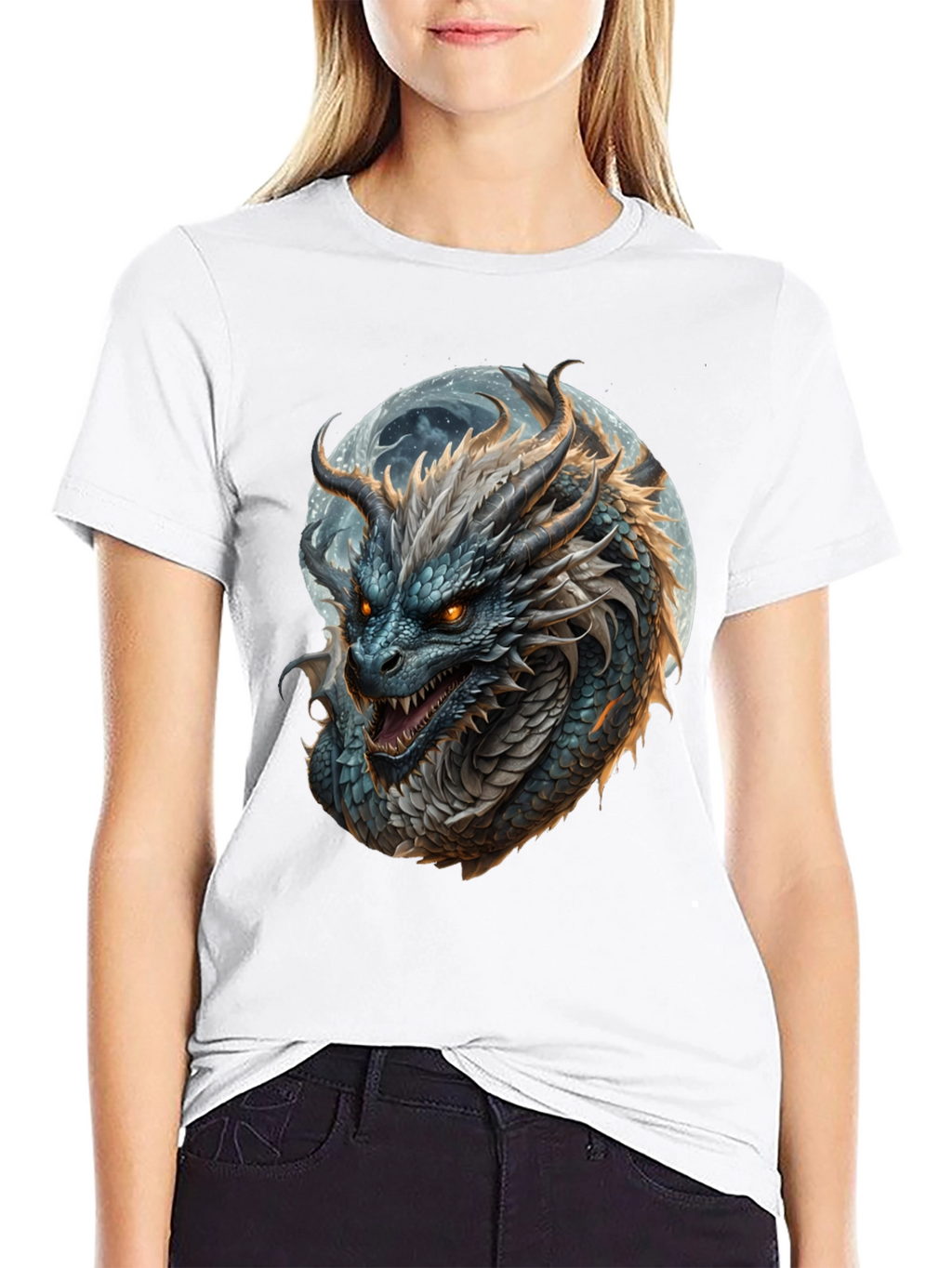 Dragon Moon Graphic T-Shirt - Fierce Fantasy Style