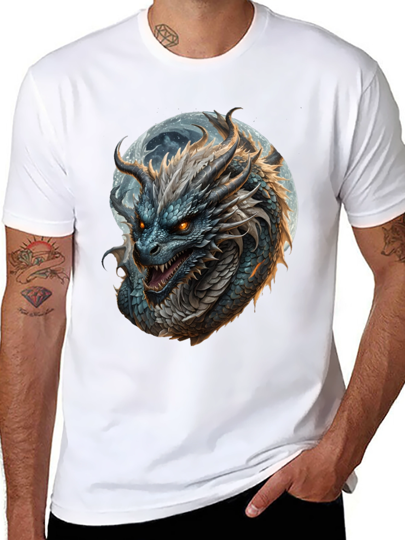Dragon Moon Graphic T-Shirt - Fierce Fantasy Style