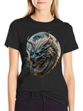 Dragon Moon Graphic T-Shirt - Fierce Fantasy Style