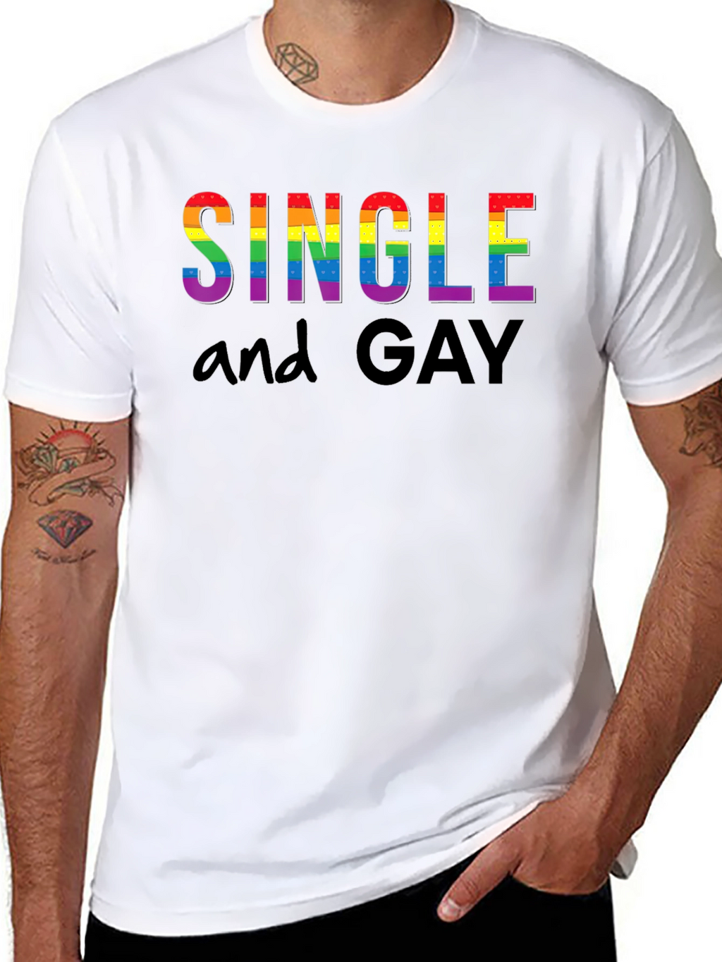 Single and Gay Pride Rainbow T-Shirt