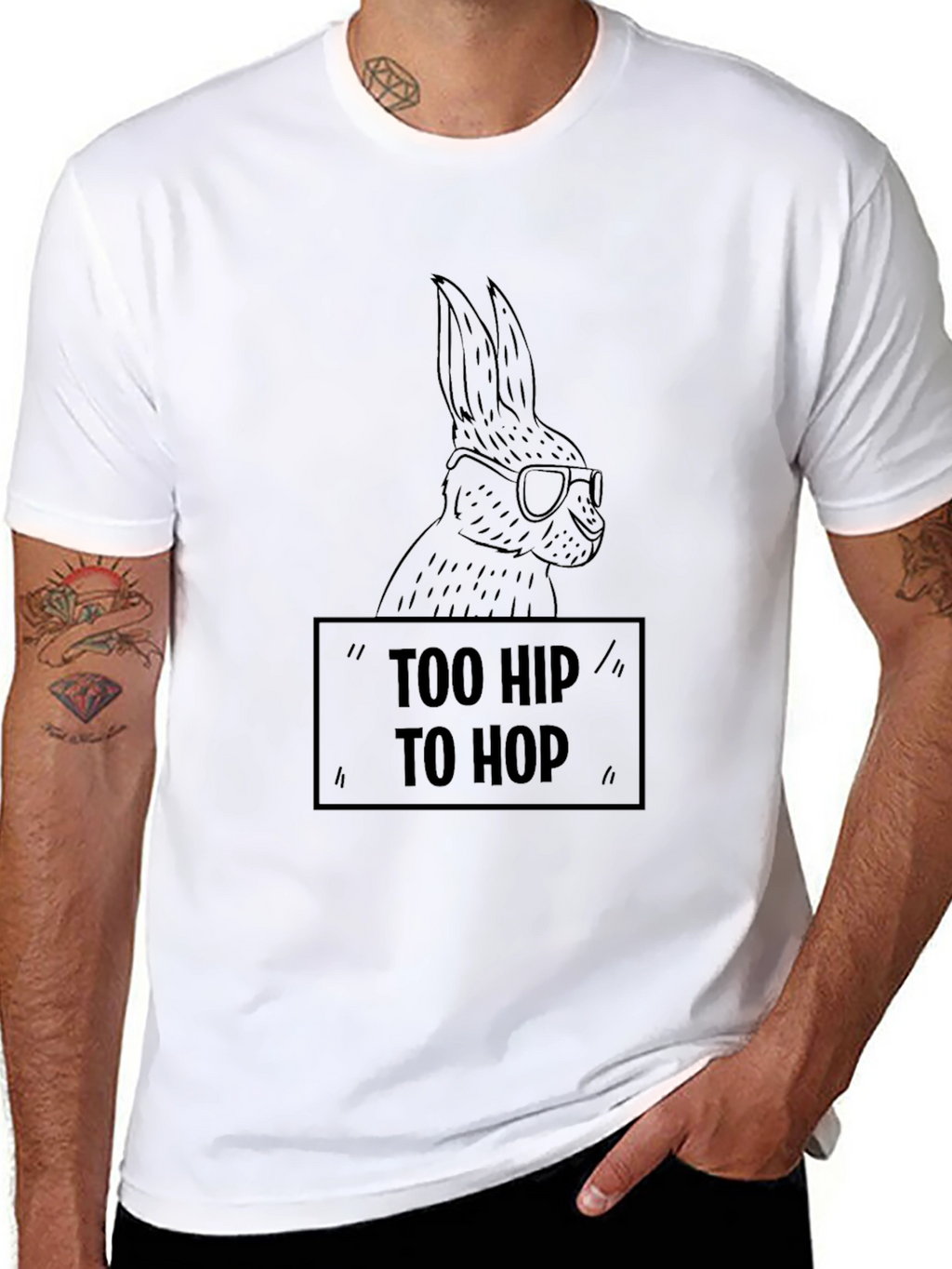 Too Hip to Hop T-Shirt Funny Easter Bunny Tee
