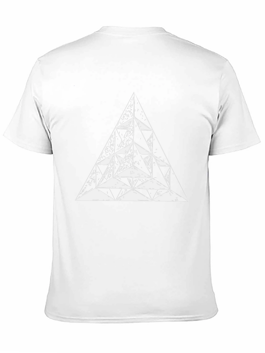 Geometric Triangle Graphic Tee - Black Cotton T-Shirt