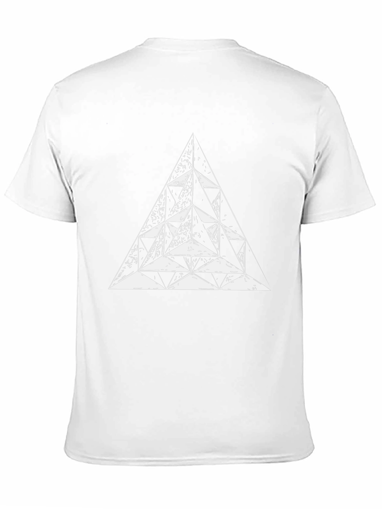 Geometric Triangle Graphic Tee - Black Cotton T-Shirt