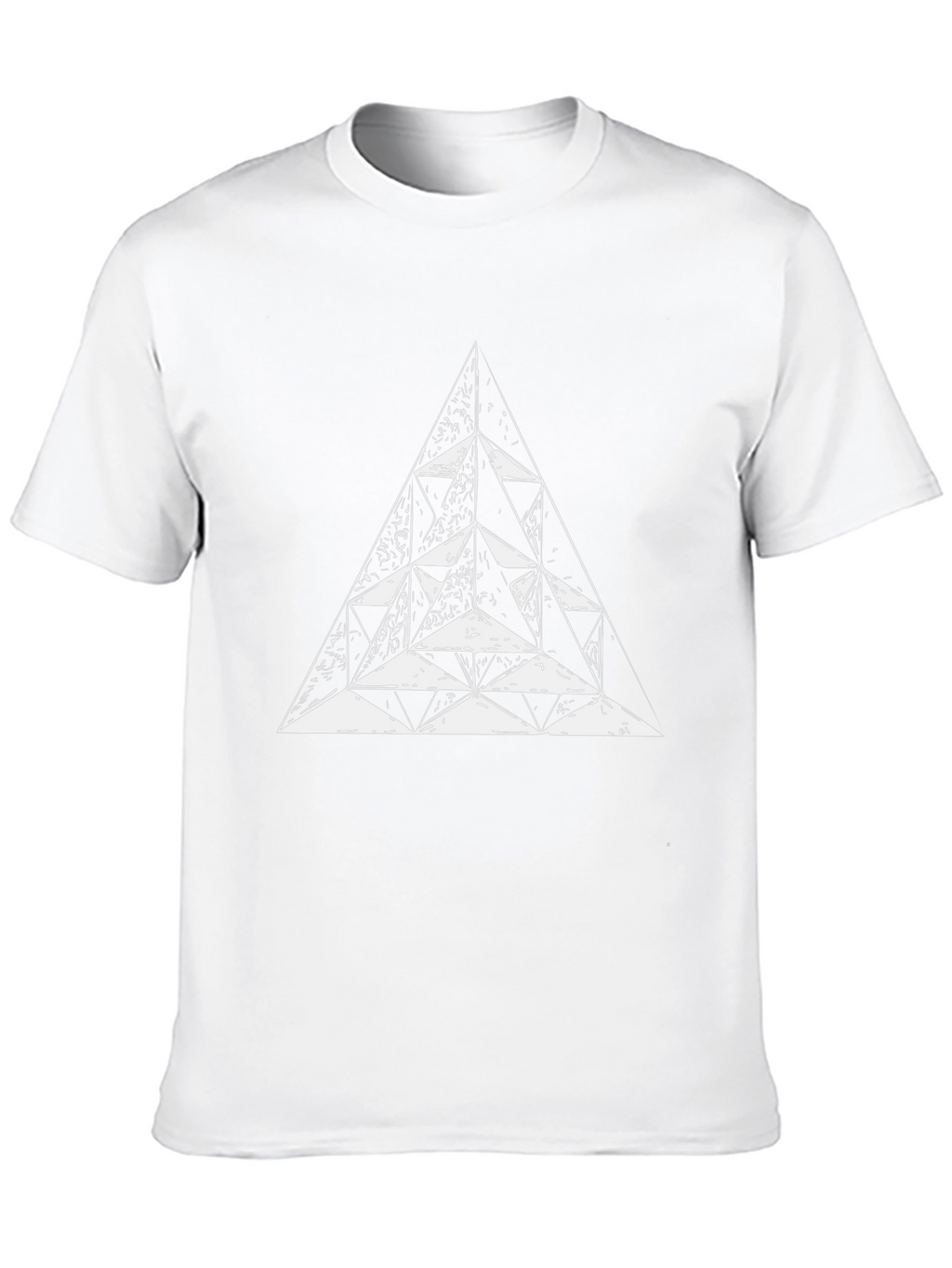 Geometric Triangle Graphic Tee - Black Cotton T-Shirt