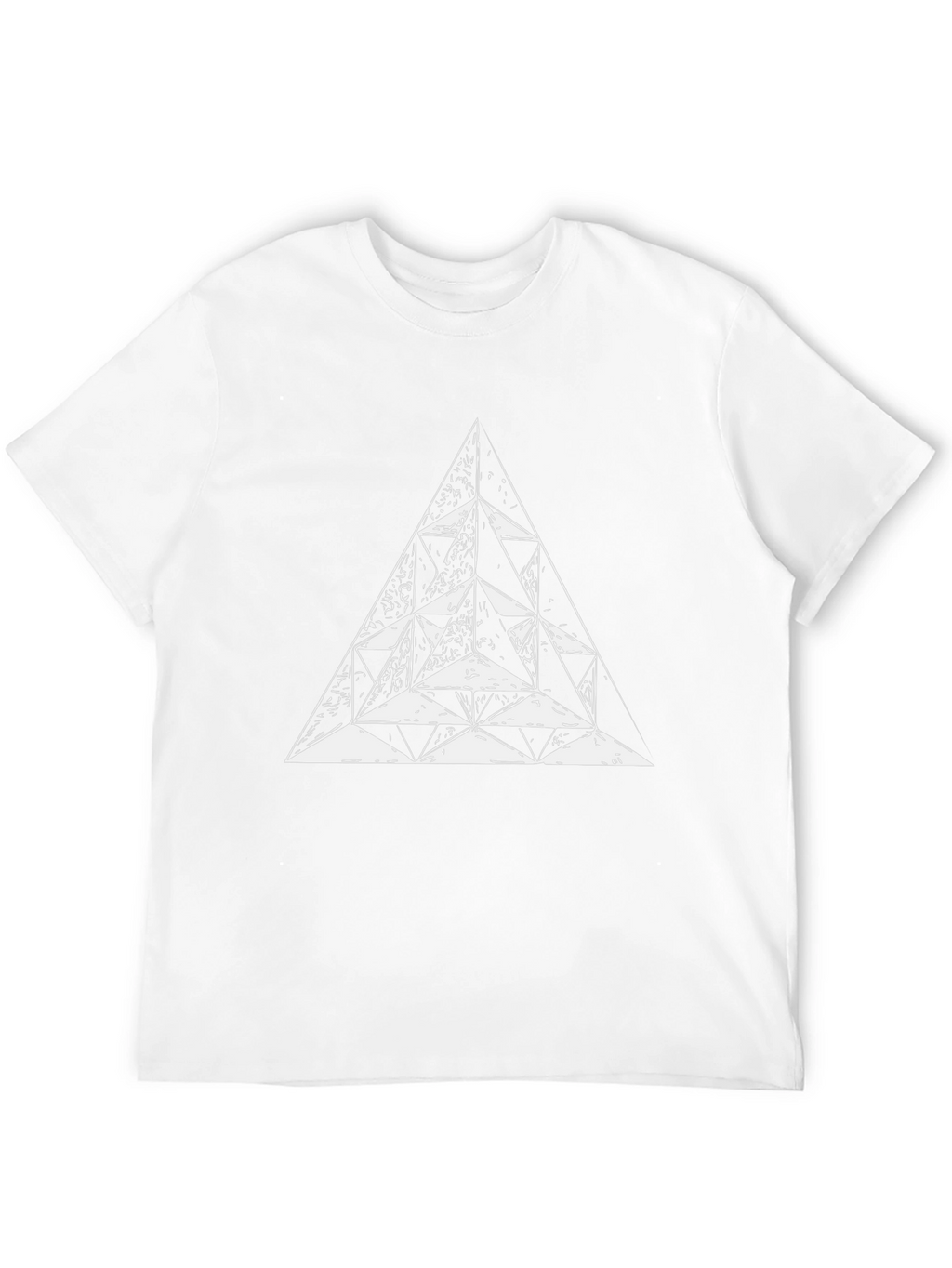 Geometric Triangle Graphic Tee - Black Cotton T-Shirt