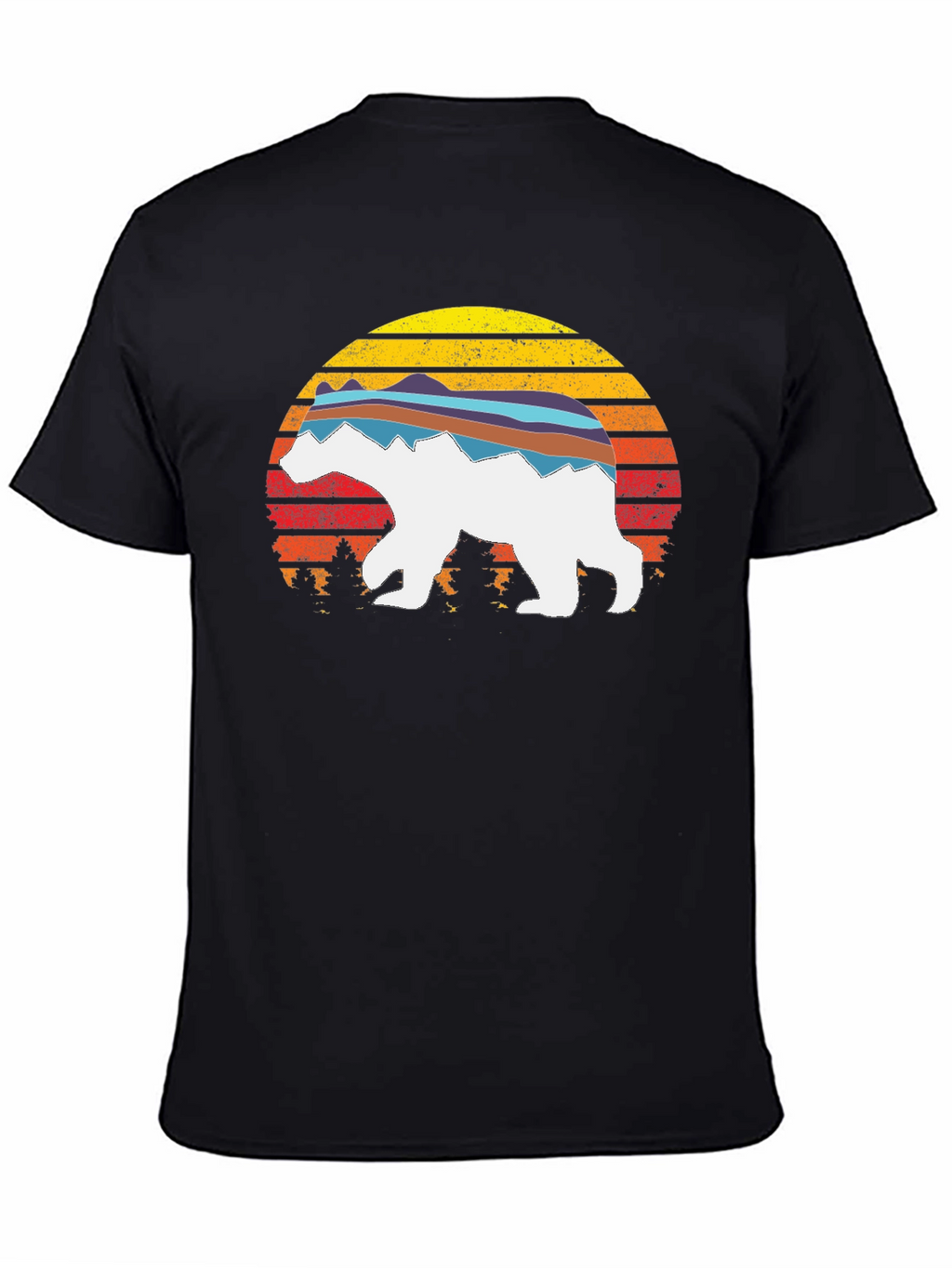 Retro Sunset Bear Graphic T-Shirt