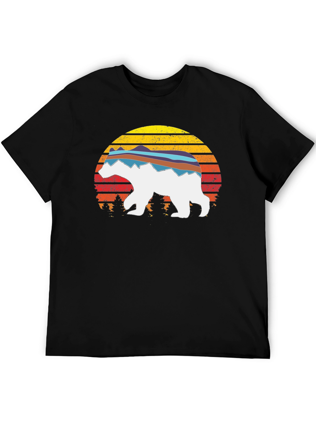 Retro Sunset Bear Graphic T-Shirt