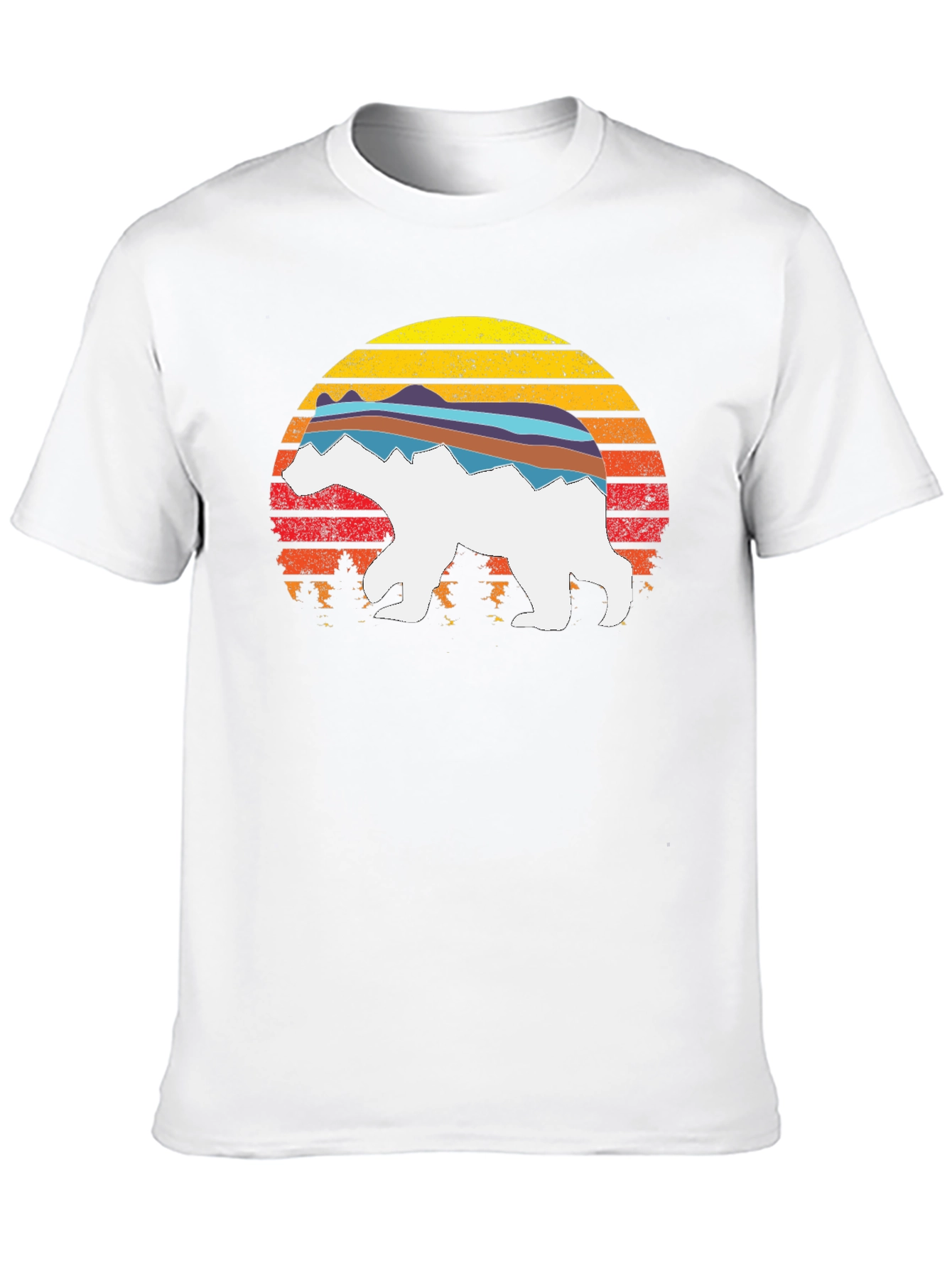 Retro Sunset Bear Graphic T-Shirt