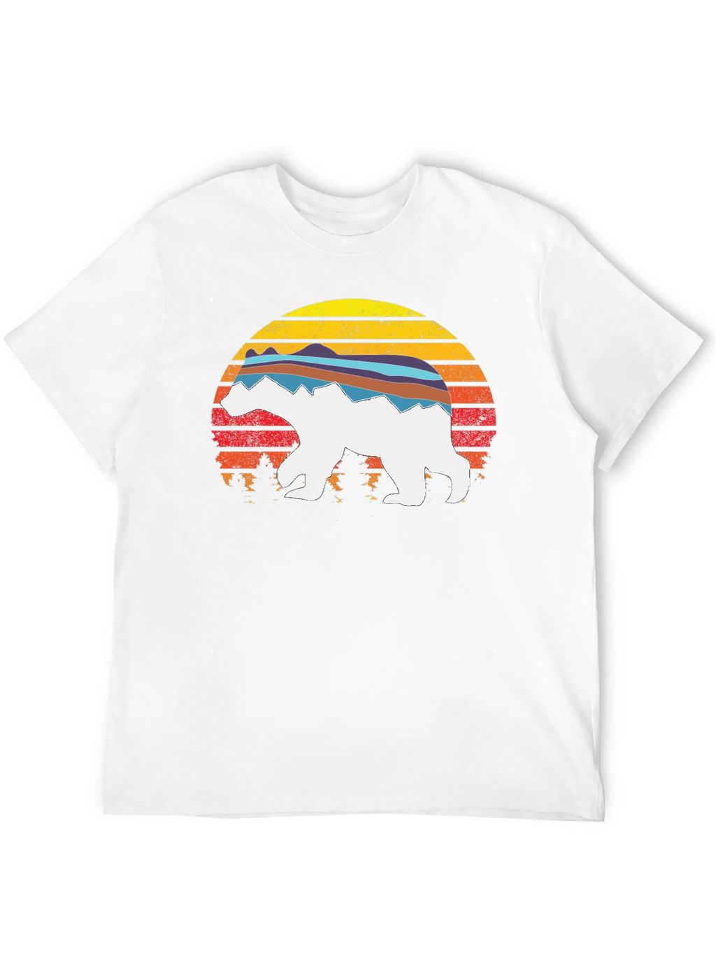 Retro Sunset Bear Graphic T-Shirt